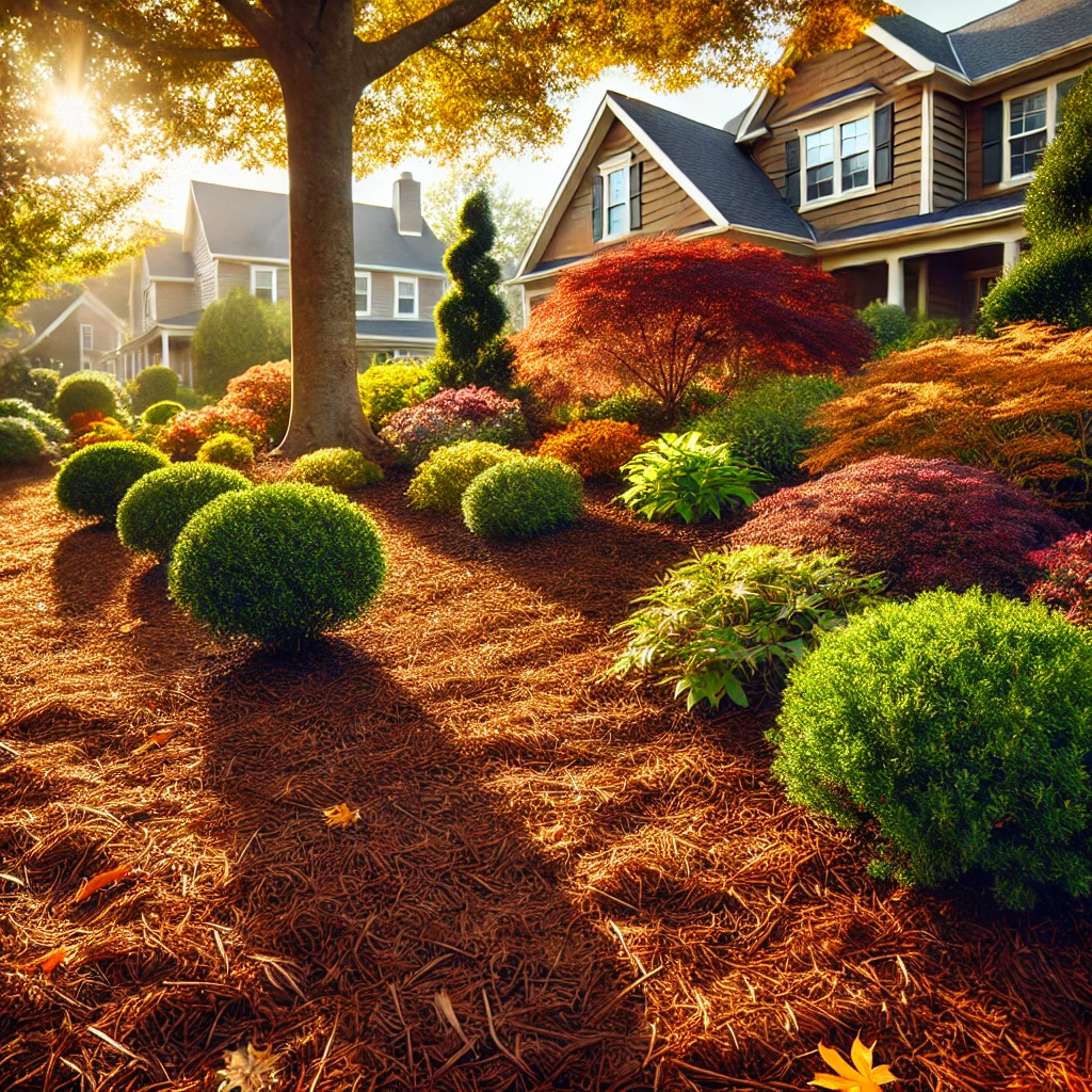 a freshly mulched yard in wilmington