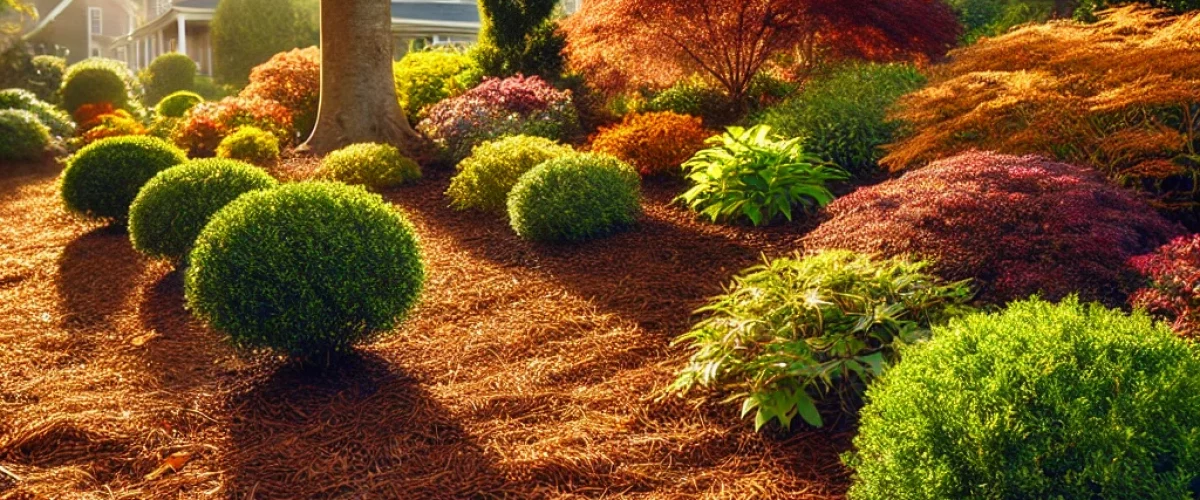 a freshly mulched yard in wilmington